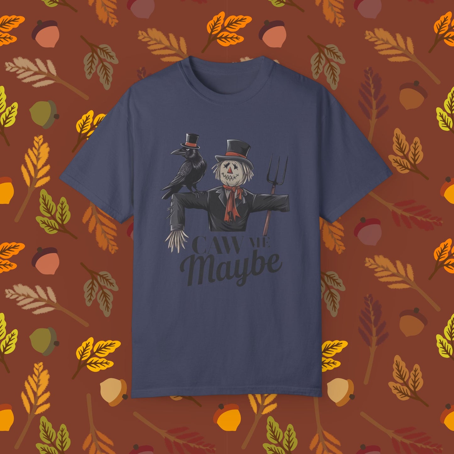 Halloween Scarecrow T-Shirt, Funny Scarecrow and Crow Tee, Caw Me Maybe Shirt, Cool Halloween Costume Shirt, Graphic Tee for Halloween