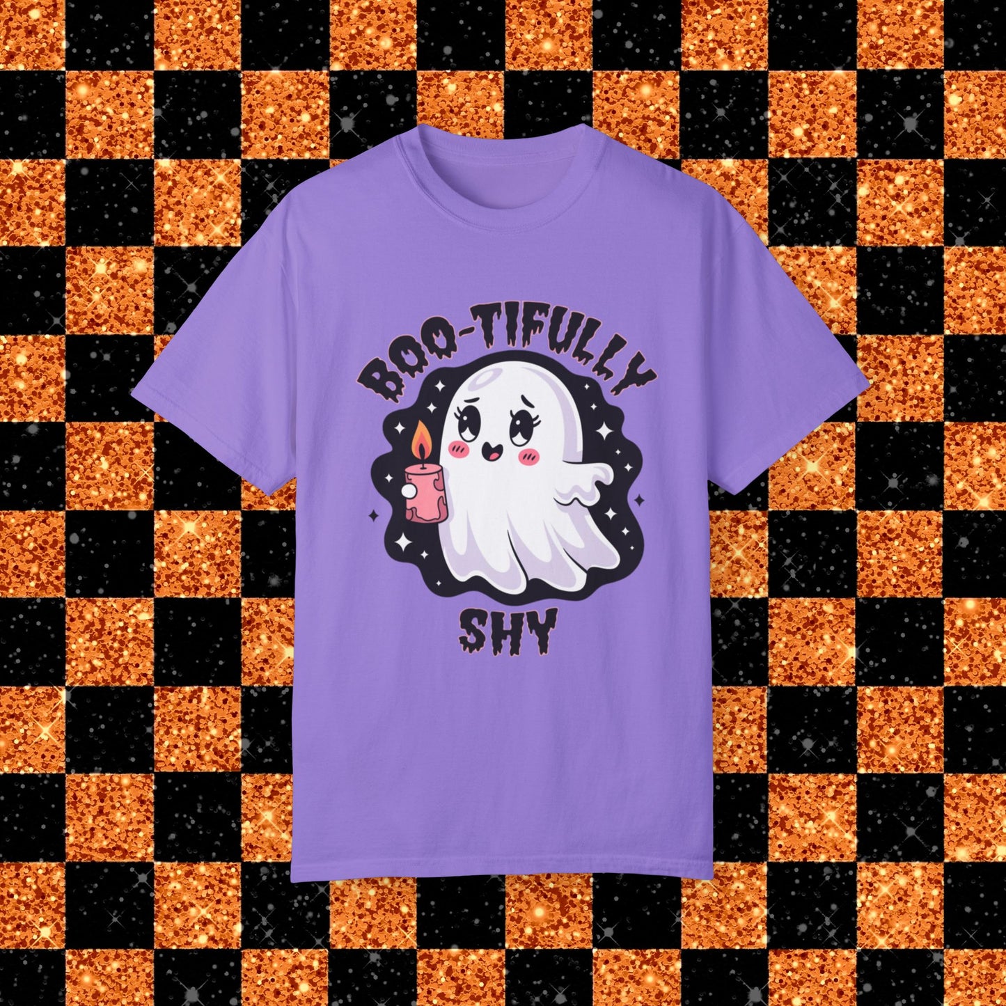 Ghost T-Shirt Boo-tifully Shy Halloween Shirt Cute Ghost Graphic Tee Spooky Season Fun Halloween Clothing Gift for Ghost Lovers