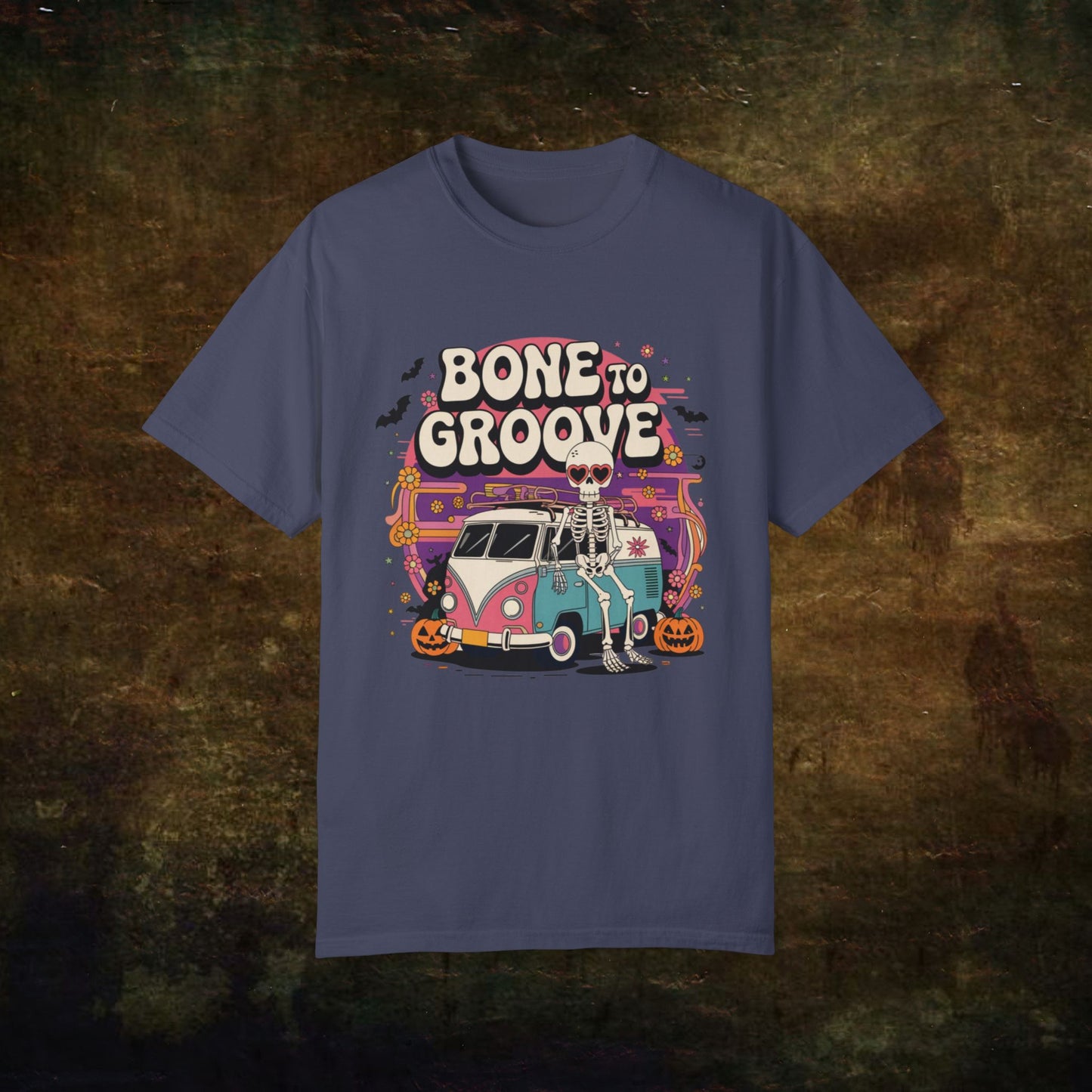 Vintage Skeleton Van Halloween T-Shirt, Retro Halloween Graphic Tee, Funky Skeleton Car T-Shirt, Spooky Season Shirt