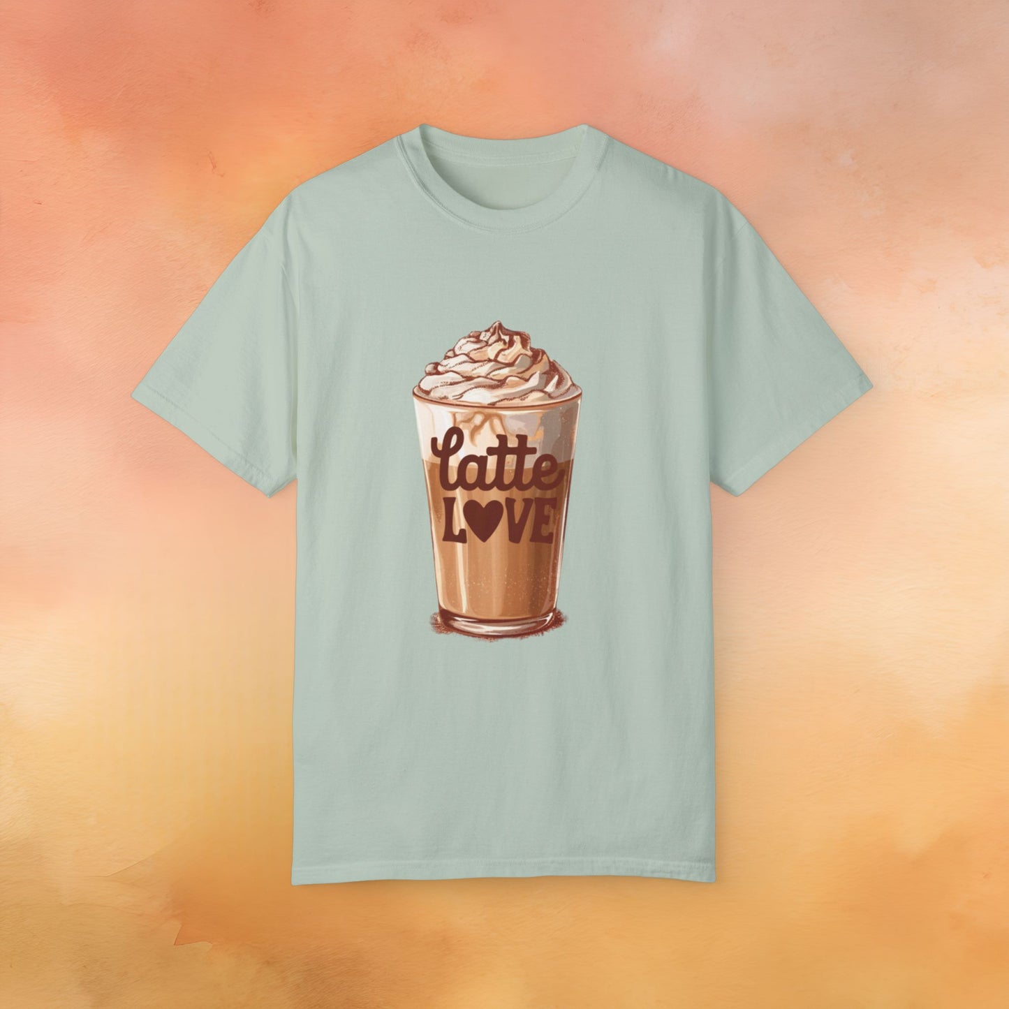 Latte Love T-Shirt, Cute Coffee Lover Shirt, Whipped Cream Latte Graphic Tee, Caffeine Enthusiast Gift, Coffee Shop Apparel