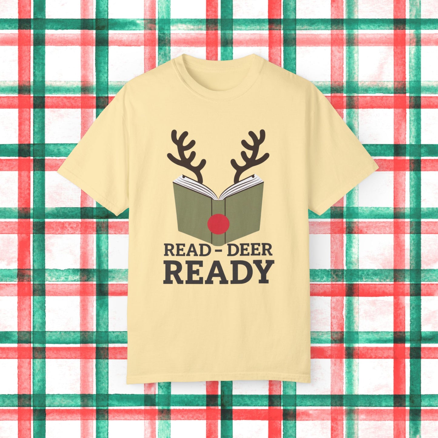 Read Deer Ready T-Shirt, Book Lover Shirt, Funny Reading Tee, Deer Antler Graphic, Christmas Shirt, Holiday Gift for Readers