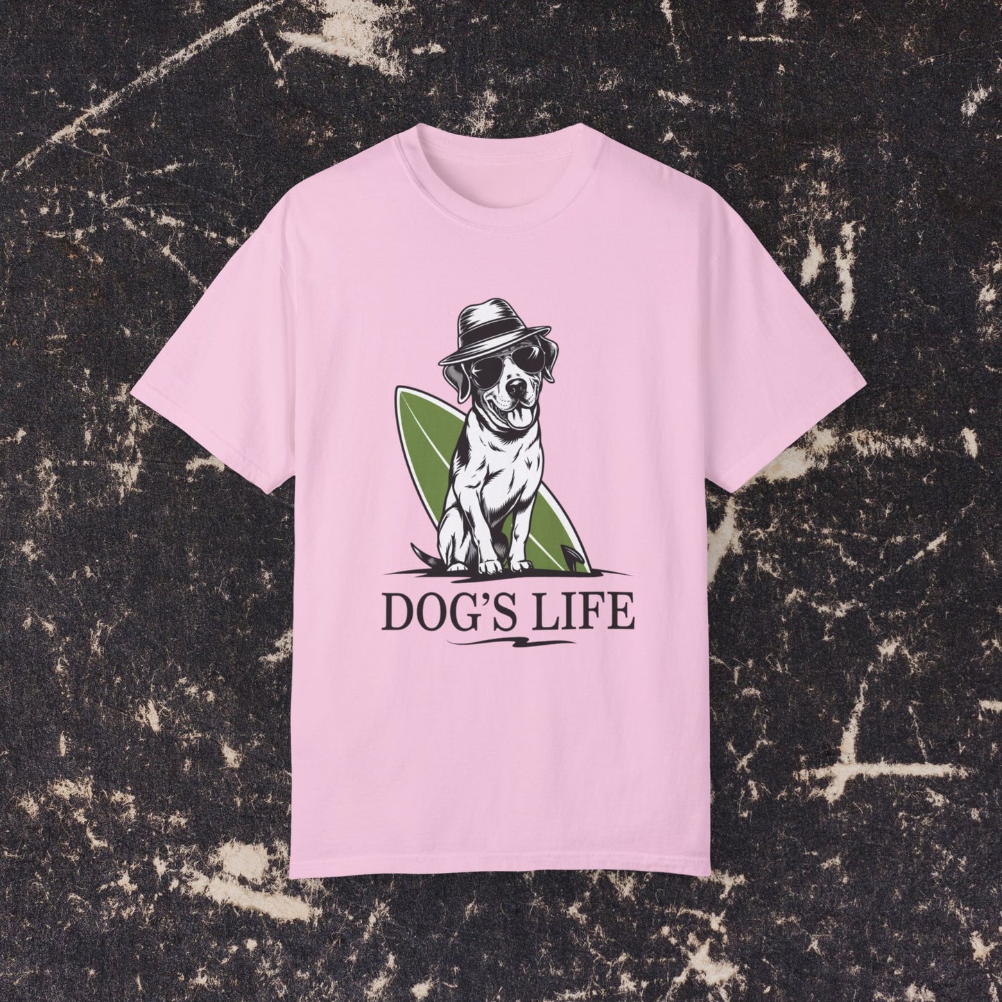 Cool Dog with Sunglasses and Hat Graphic T-Shirt, Dog's Life Casual Wear, Graphic Tee for Dog Lovers, Fun and Stylish Shirt