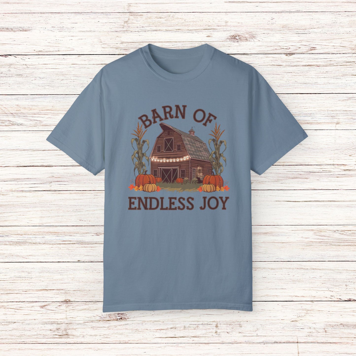 Vintage Farmhouse Barn of Endless Joy Graphic, Fall Harvest Pumpkin Patch T-Shirt, Retro Autumn Country Life Tee