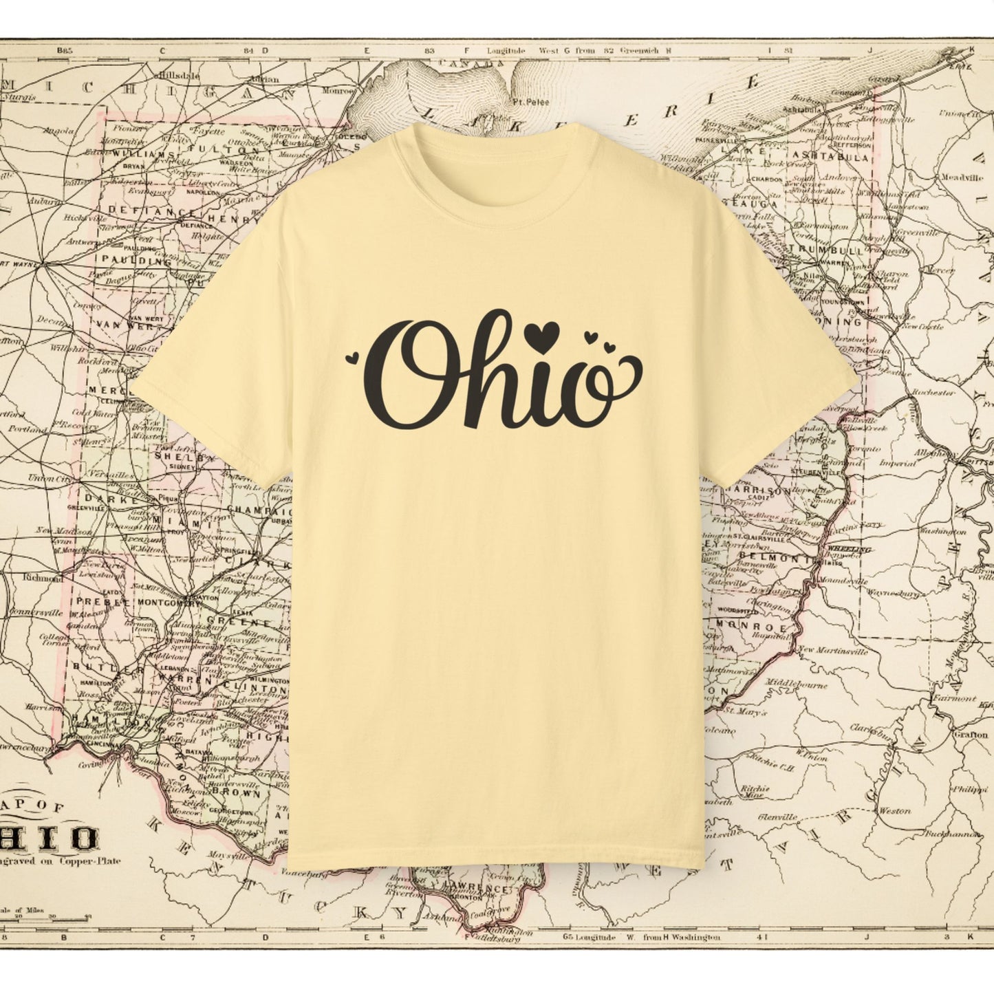 Ohio State Shirt, Ohio Heart Design Tee, Cute Ohio Graphic Tshirt, Ohio Lovers Gift Shirt, Ohio Home T-Shirt, Ohio Pride Top