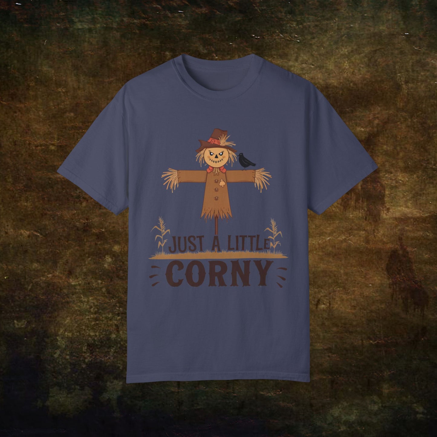 Halloween Funny Scarecrow Graphic Tee, Just A Little Corny T-Shirt, Fall Season Shirt, Cute Autumn Humor Top, Casual Tee Shirt