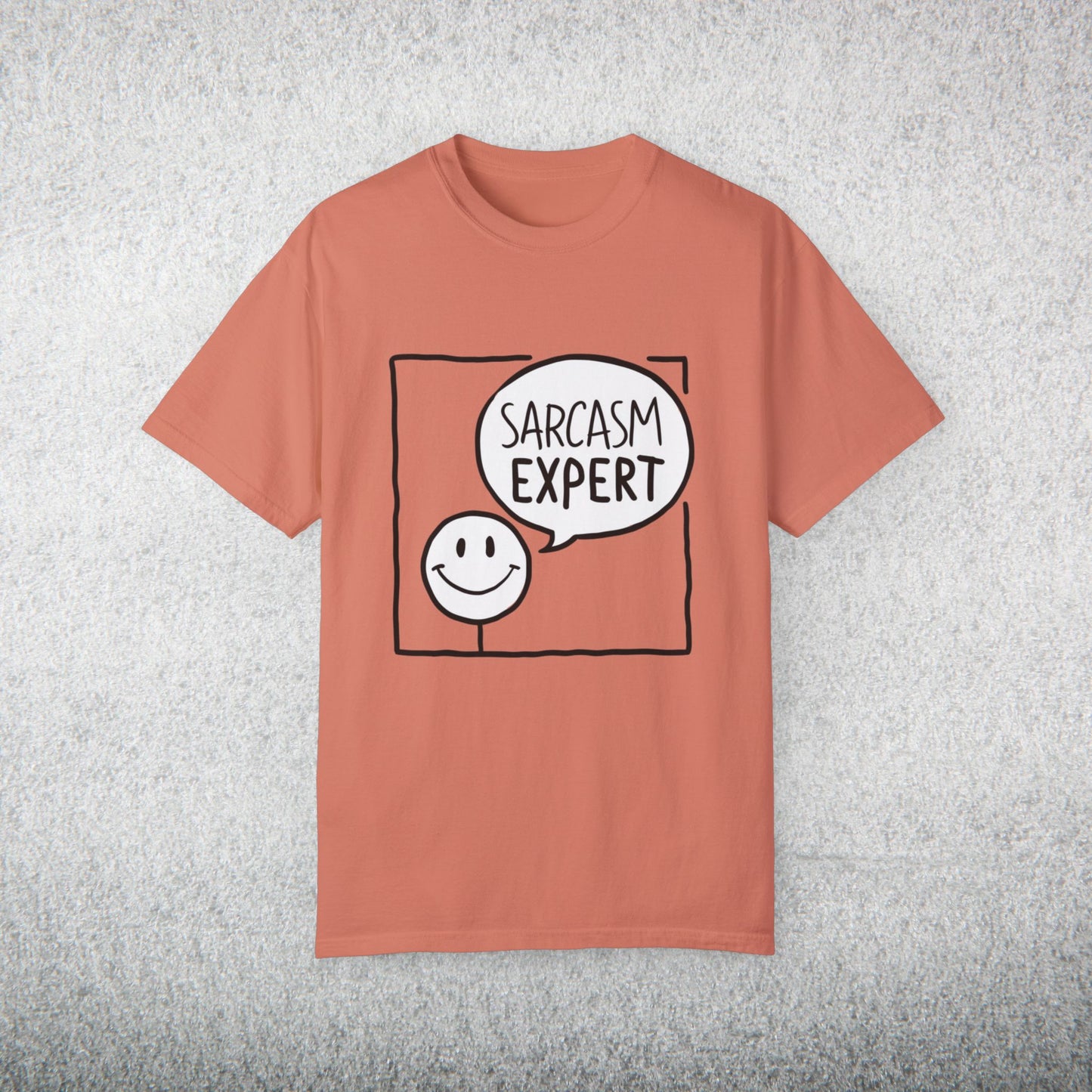 Funny Sarcasm Expert T-Shirt, Smiley Face Graphic Tee, Humor Shirt Gift, Sarcastic Quote Top, Casual Wear Statement Apparel