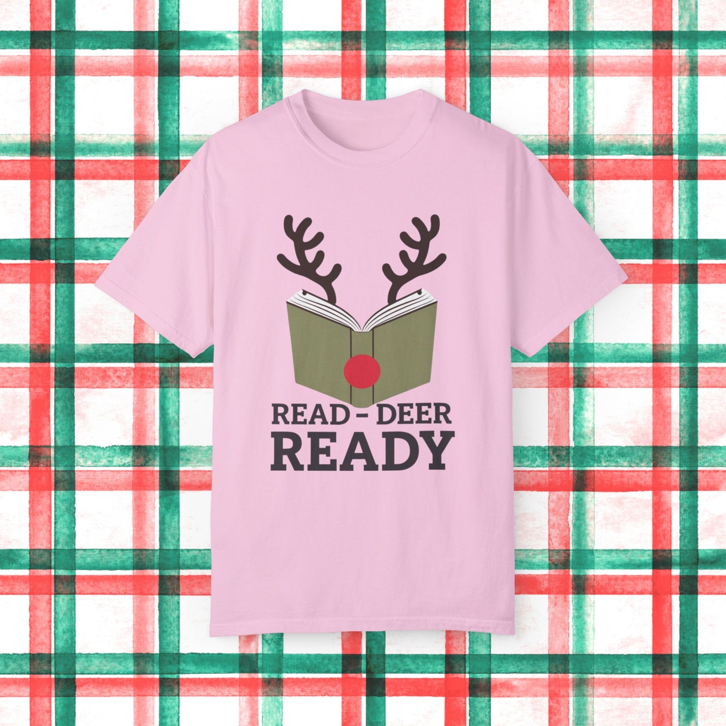 Read Deer Ready T-Shirt, Book Lover Shirt, Funny Reading Tee, Deer Antler Graphic, Christmas Shirt, Holiday Gift for Readers