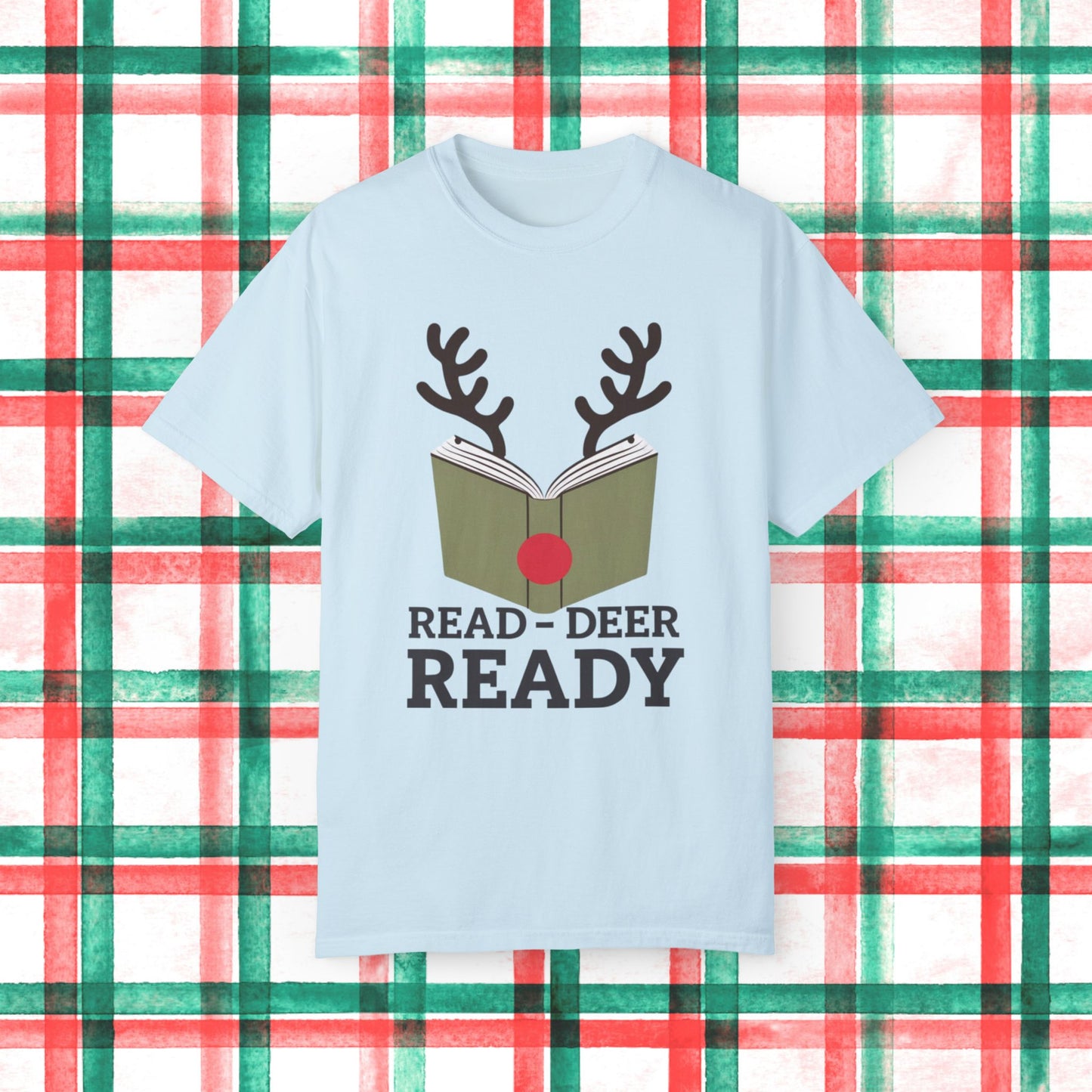 Read Deer Ready T-Shirt, Book Lover Shirt, Funny Reading Tee, Deer Antler Graphic, Christmas Shirt, Holiday Gift for Readers