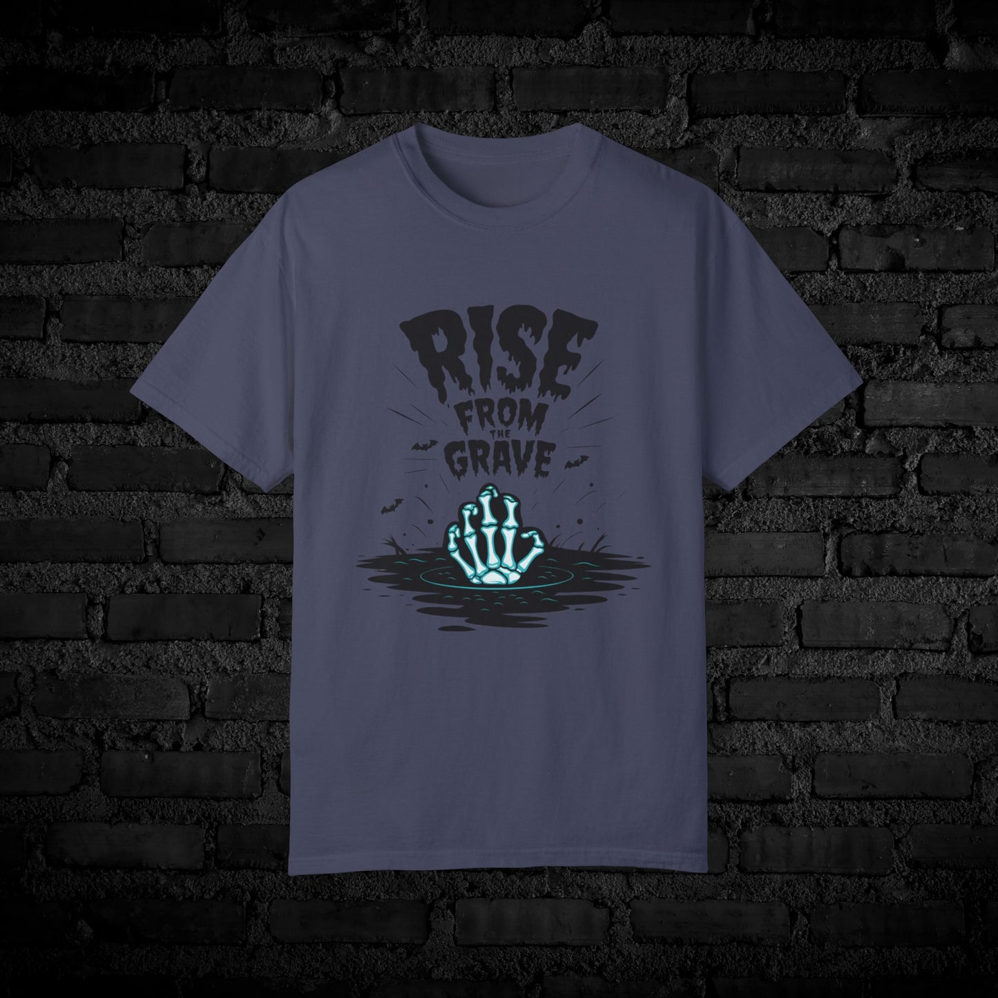 Halloween Rise From The Grave T-Shirt, Horror Themed Graphic Tee, Skeleton Hand Rising, Spooky Seasonal Apparel, Unique Halloween Shirt