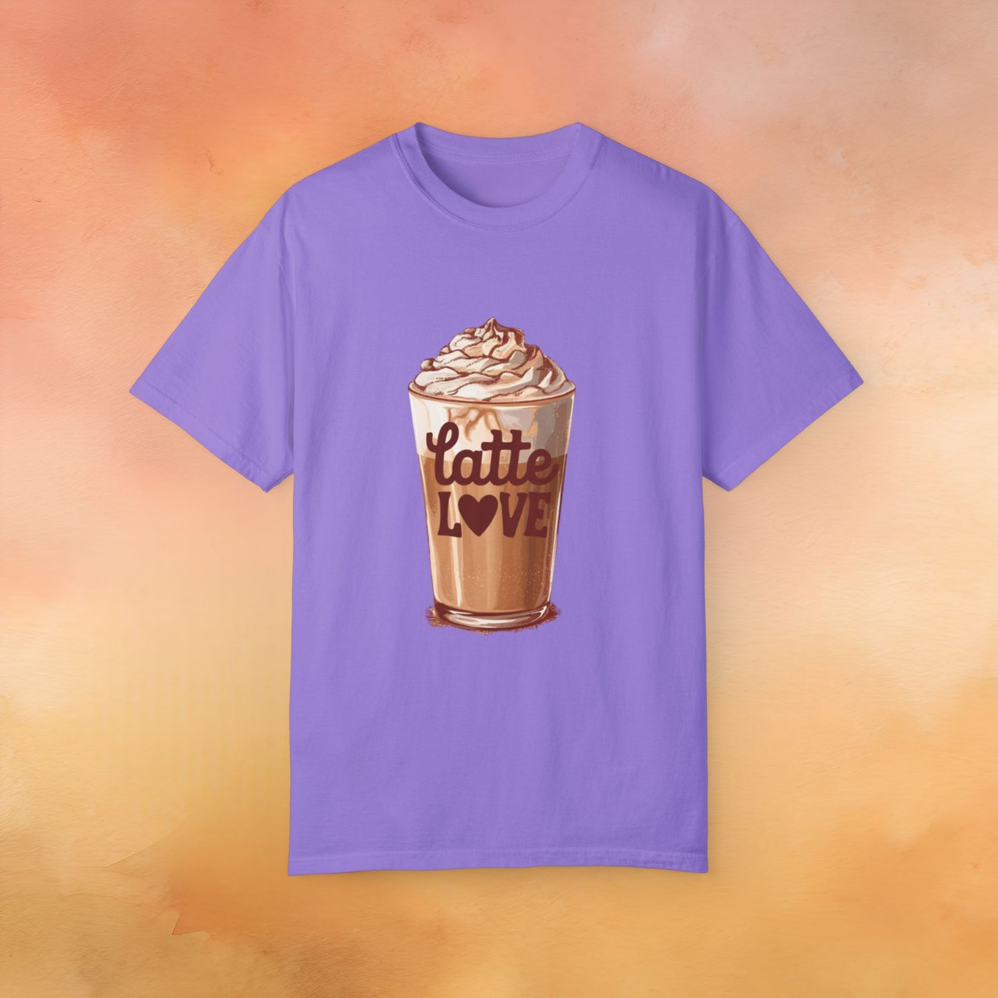 Latte Love T-Shirt, Cute Coffee Lover Shirt, Whipped Cream Latte Graphic Tee, Caffeine Enthusiast Gift, Coffee Shop Apparel