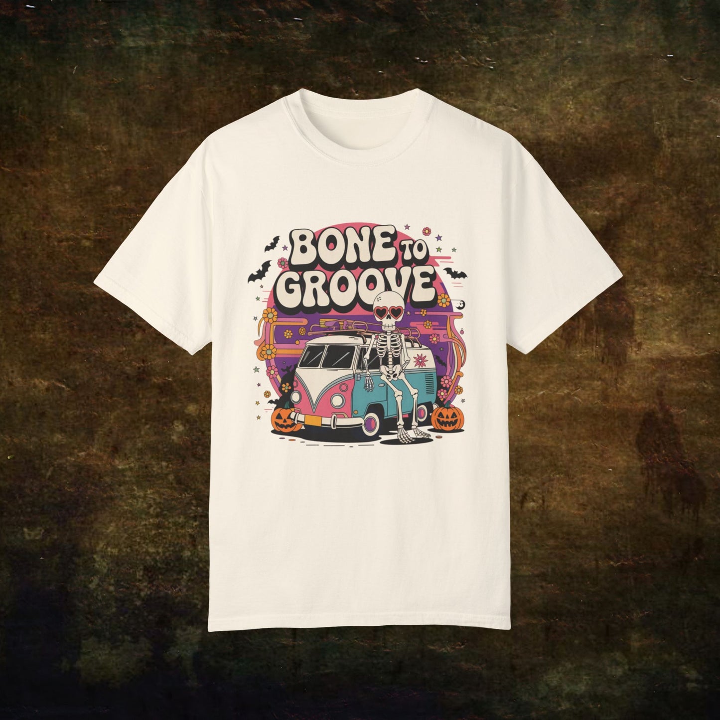 Vintage Skeleton Van Halloween T-Shirt, Retro Halloween Graphic Tee, Funky Skeleton Car T-Shirt, Spooky Season Shirt