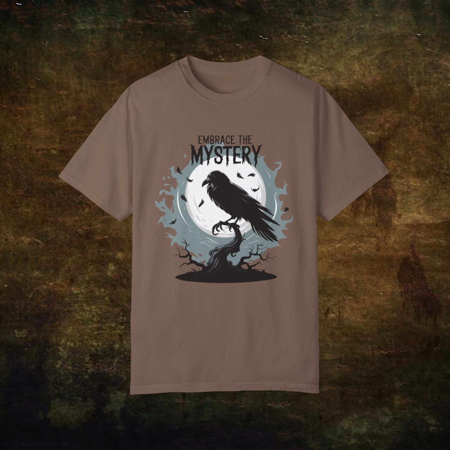 Embrace the Mystery T-Shirt Gothic Crow Design Moonlight Scene Dark Aesthetic Unisex Tee Great Gift Idea