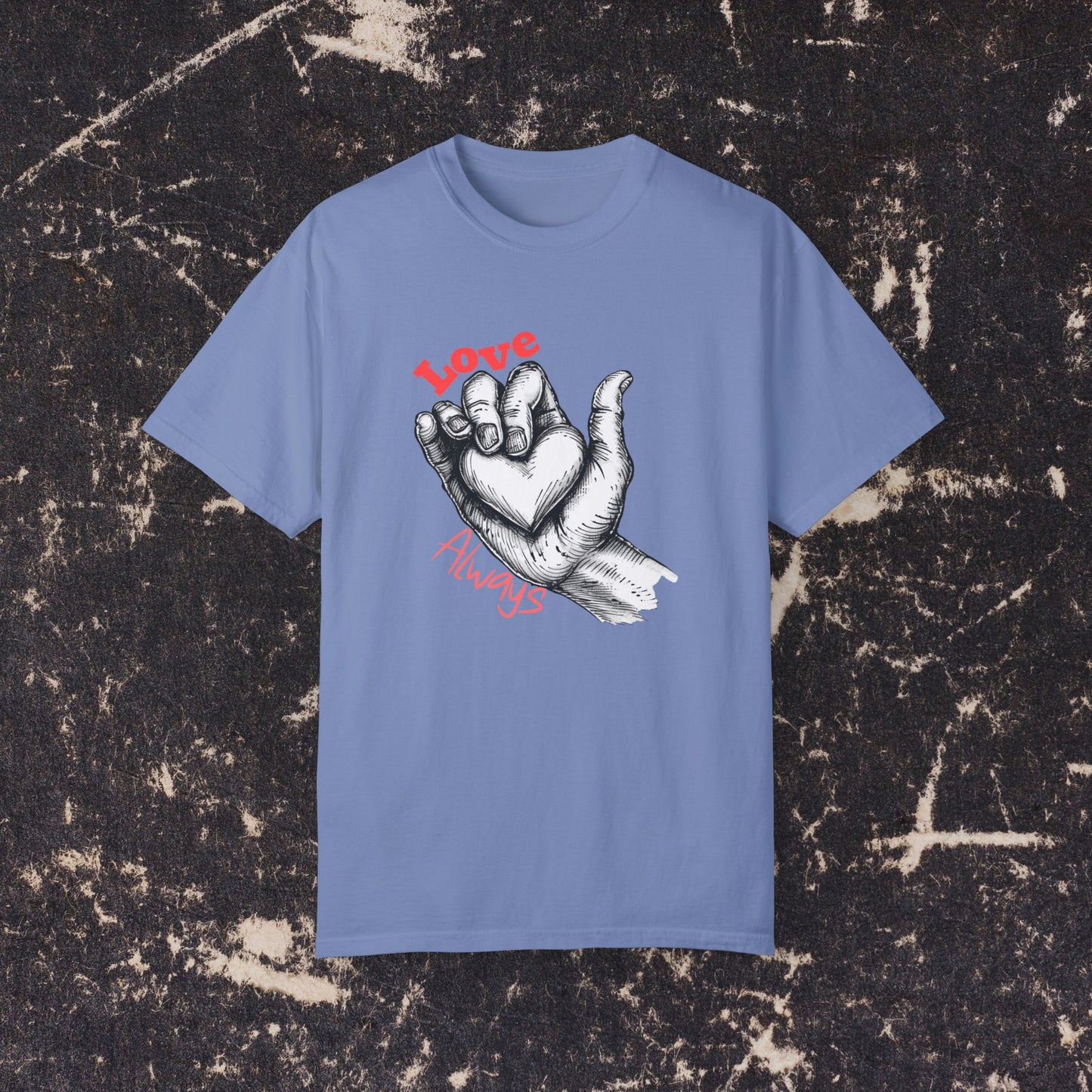 Love Always Hand Holding Heart Graphic Shirt, Unique Romantic T-Shirt, Heartwarming Love Tee, Thoughtful Gift for Loved Ones