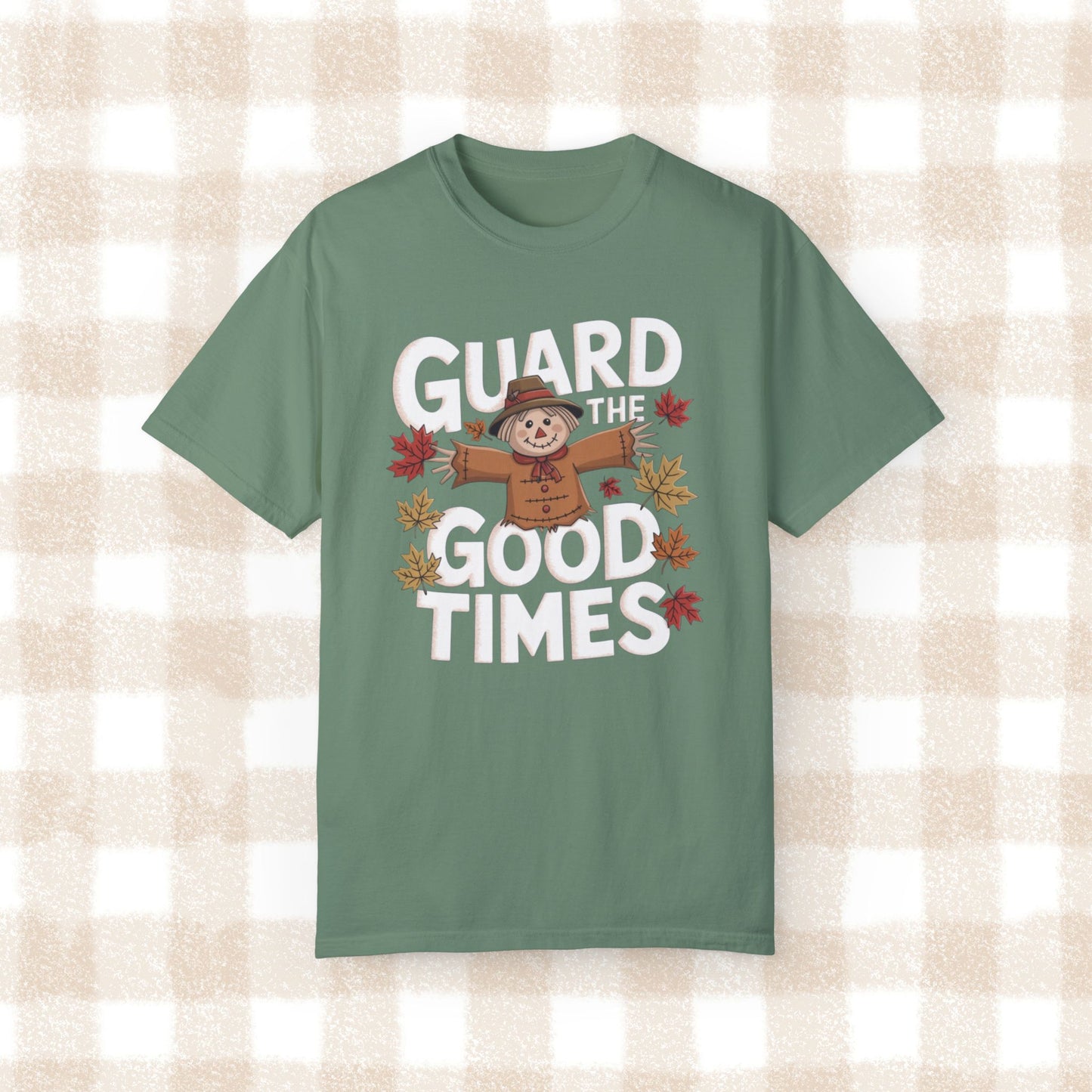 Guard the Good Times Halloween Scarecrow T-Shirt, Funny Fall Design Tee, Cute Autumn Graphic Shirt, Thanksgiving Top