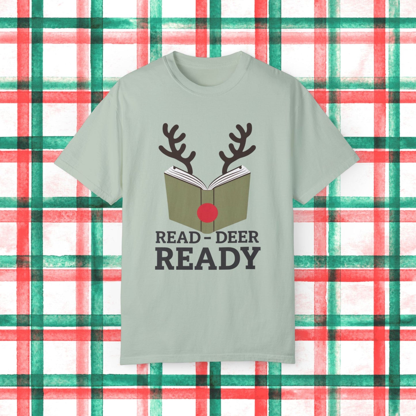 Read Deer Ready T-Shirt, Book Lover Shirt, Funny Reading Tee, Deer Antler Graphic, Christmas Shirt, Holiday Gift for Readers