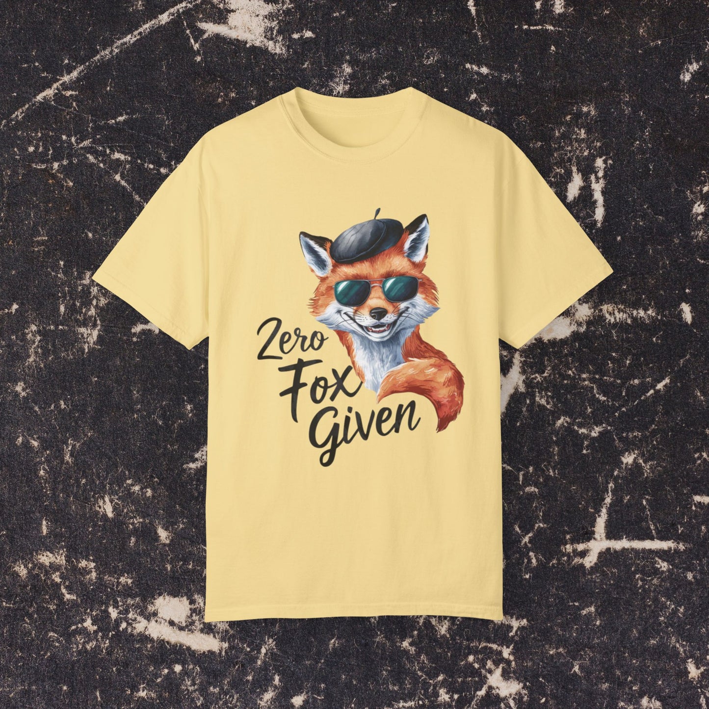 Funny Fox T-Shirt, Zero Fox Given Graphic Tee, Cute Animal Shirt, Novelty Fox Top, Cool Fox Beret Sunglasses Shirt, Fun Gift Tee