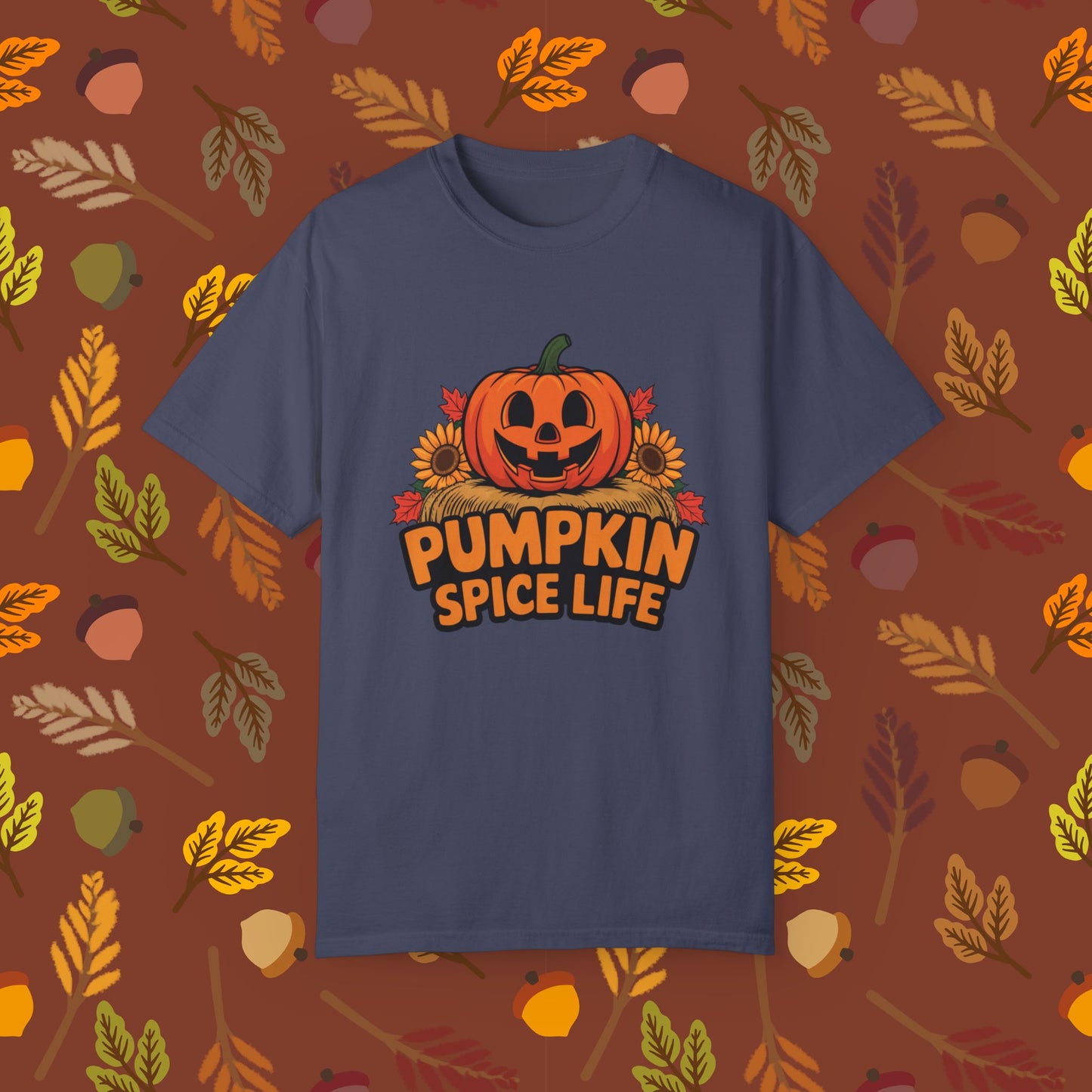 Pumpkin Spice Life T-Shirt, Fall Halloween Pumpkin Tee, Cute Pumpkin Spice Shirt, Autumn Sunflower Graphic Tee, Thanksgiving Shirt