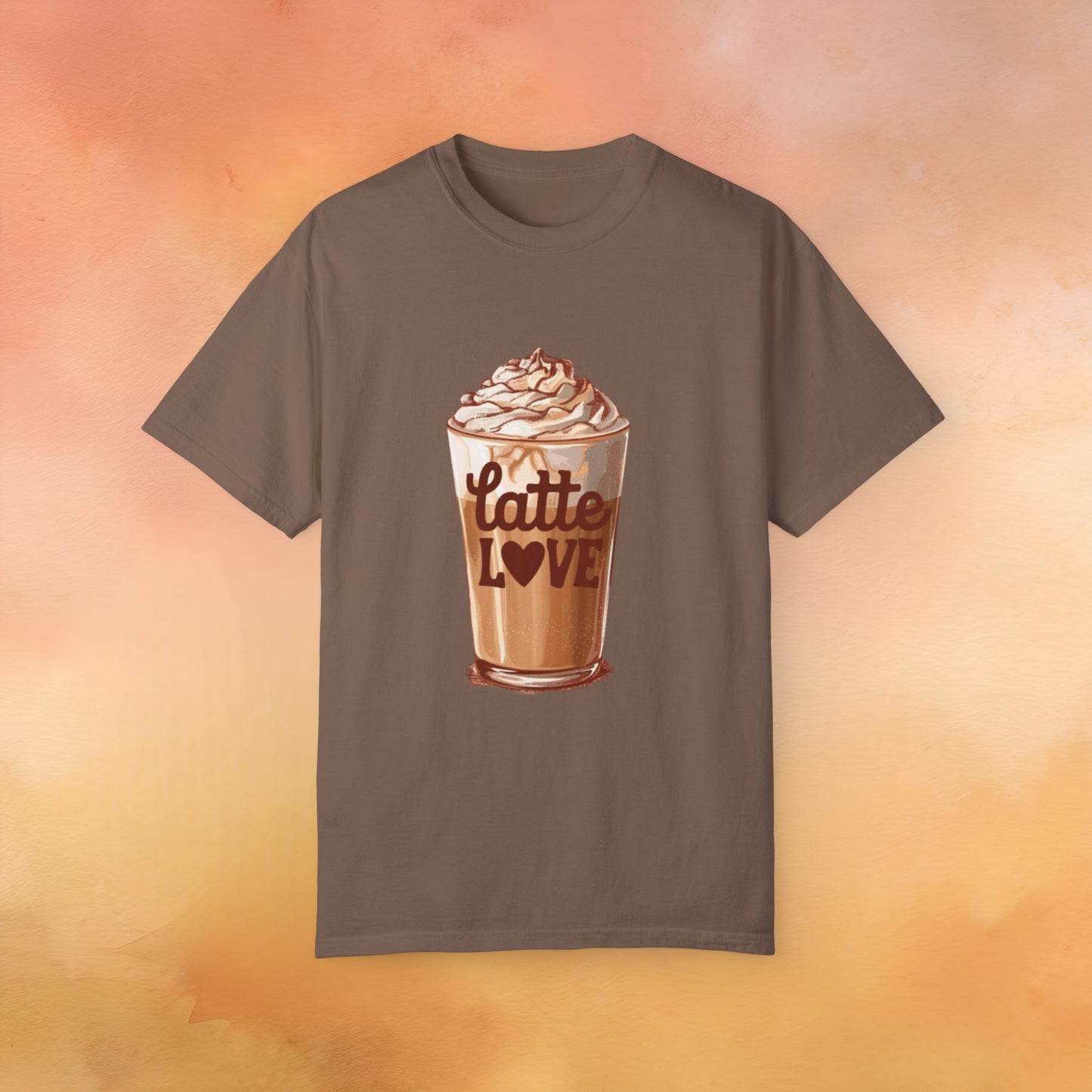 Latte Love T-Shirt, Cute Coffee Lover Shirt, Whipped Cream Latte Graphic Tee, Caffeine Enthusiast Gift, Coffee Shop Apparel