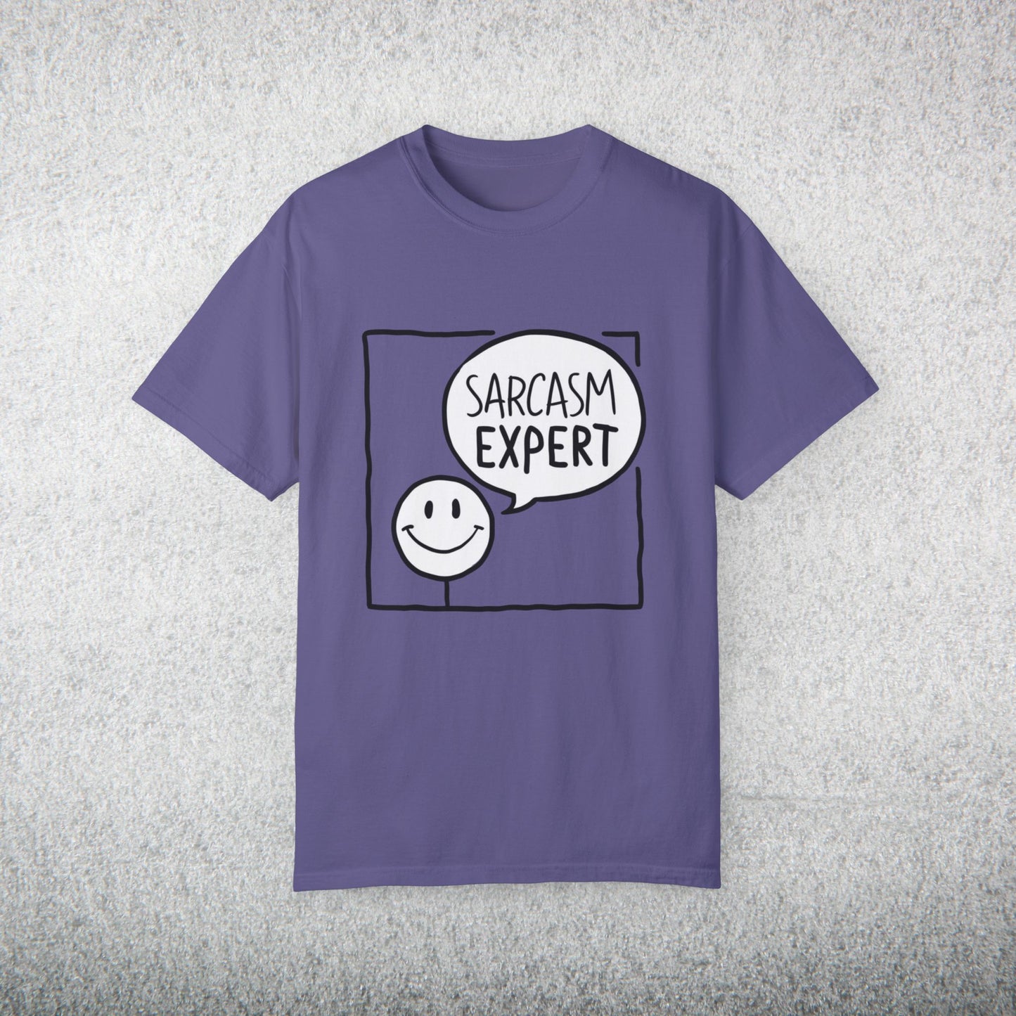 Funny Sarcasm Expert T-Shirt, Smiley Face Graphic Tee, Humor Shirt Gift, Sarcastic Quote Top, Casual Wear Statement Apparel