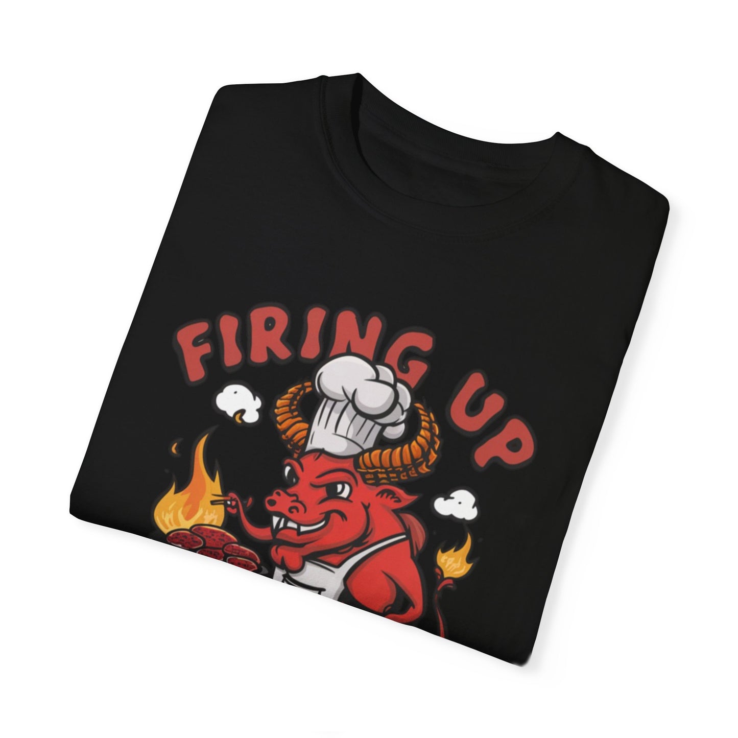 Funny BBQ T-Shirt, Firing Up The Grill Shirt, Grill Master Tee, Chef Demon Graphic Shirt, Summer BBQ Shirt, Cookout T-Shirt