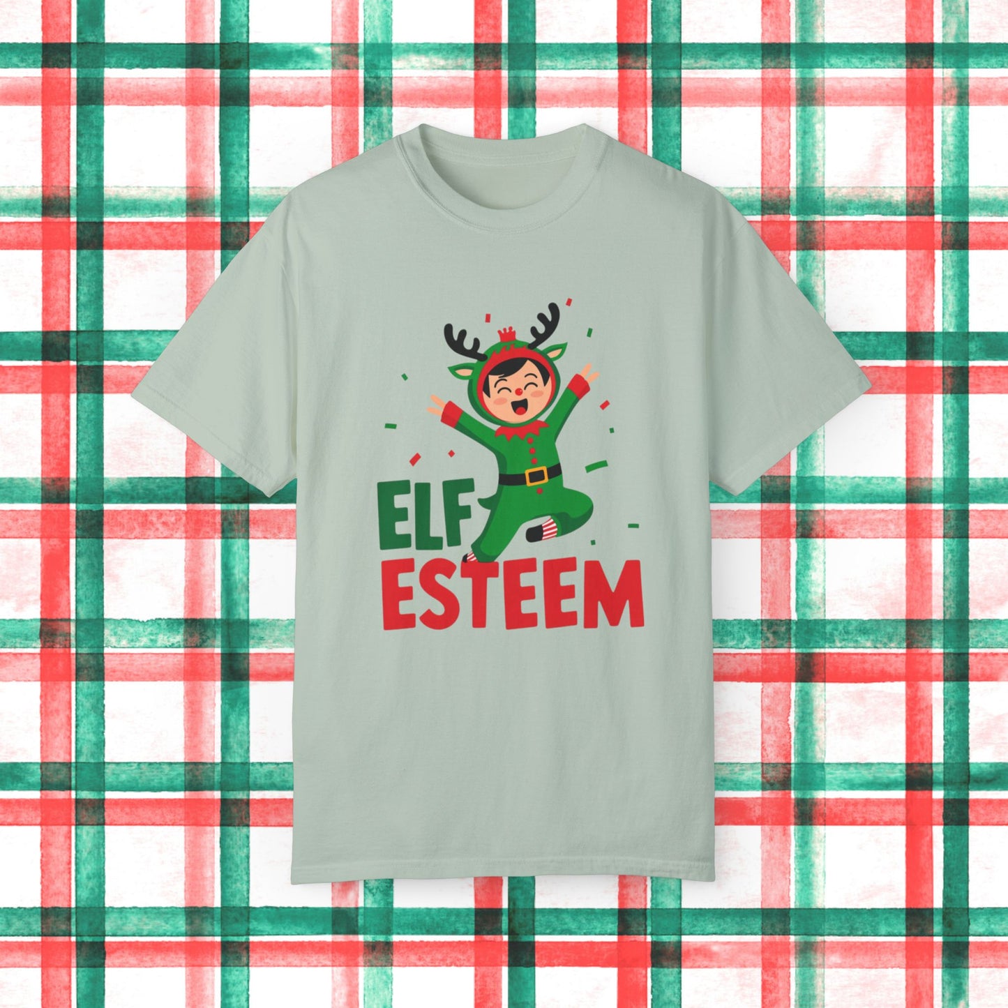 Elf Esteem Christmas T-Shirt, Holiday Cheer Tee, Funny Elf Shirt, Festive Graphic Tee, Xmas Celebration Top, Fun Christmas Gift Idea