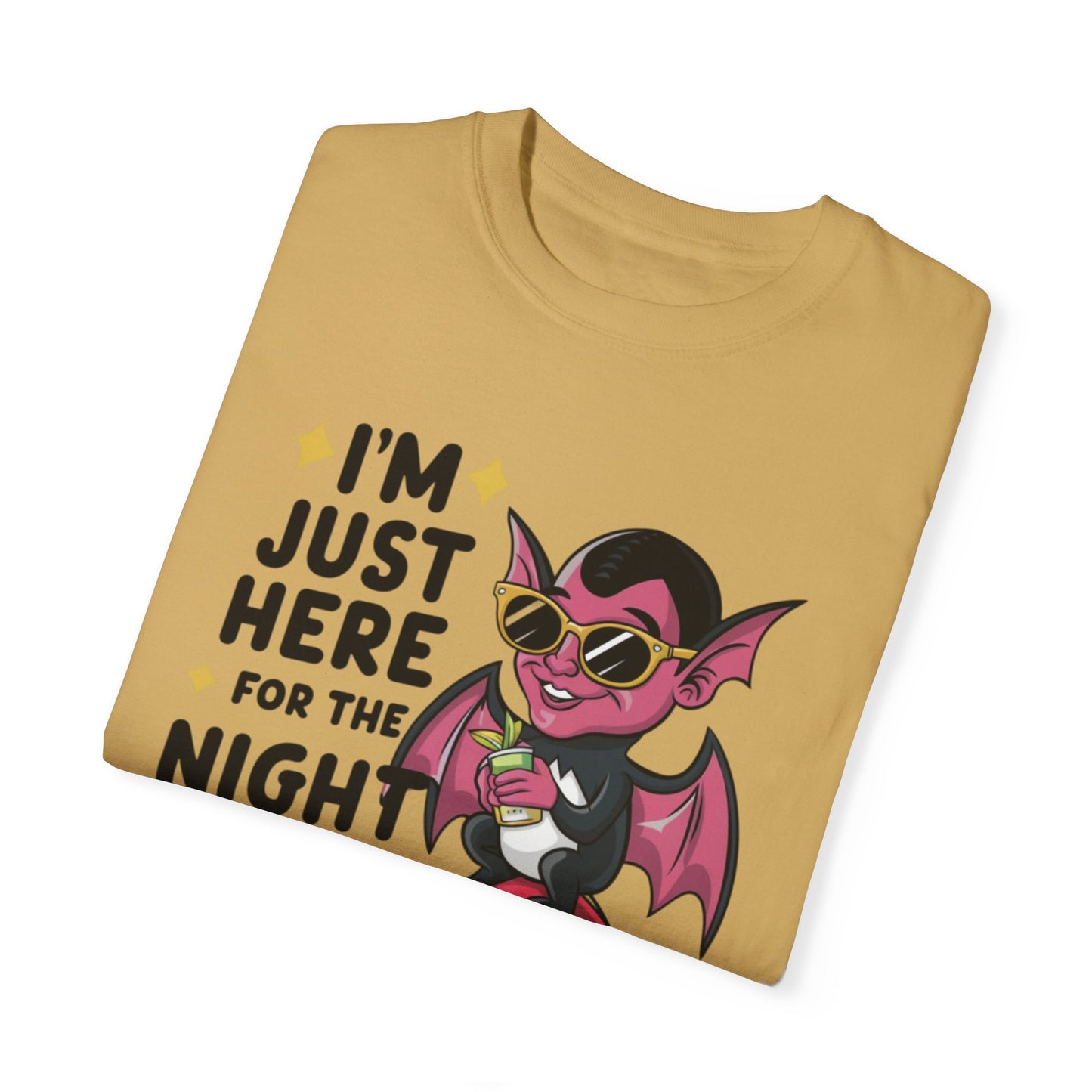 Funny Bat T-Shirt, Just Here For The Night Life Tee, Graphic Vampire Shirt, Cute Halloween T-Shirt, Beach Ball Bat T-Shirt