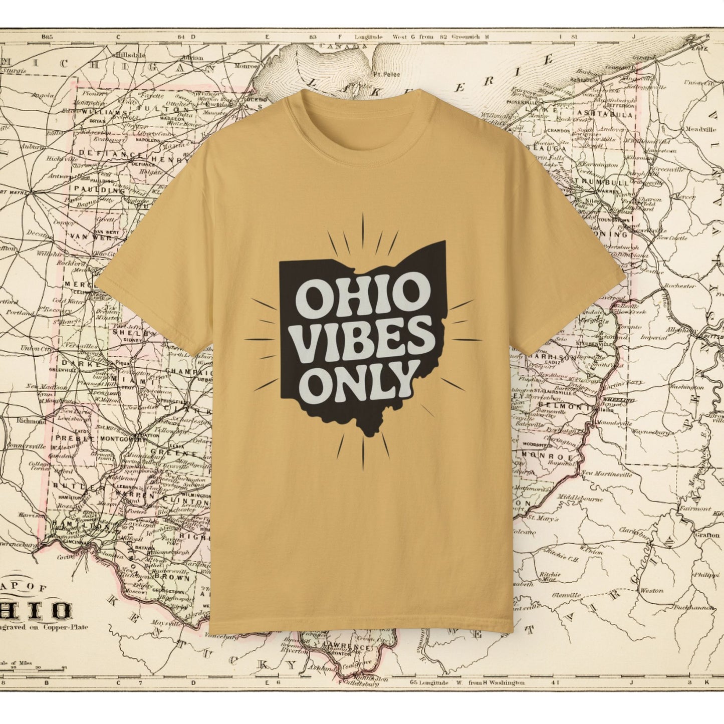 Ohio Vibes Only T-Shirt, Fun Ohio Graphic Tee, Ohio Pride Shirt, Trendy Ohio Apparel, State Love T-Shirt