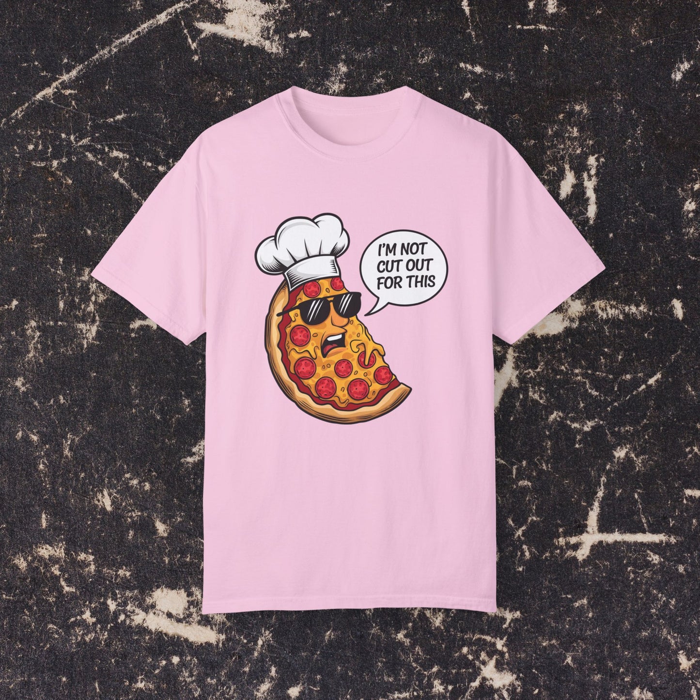 Funny Pizza Slice T-Shirt, Cool Chef Pizza Graphic Tee, Humorous Food Lover Shirt, I'm Not Cut Out For This, Unique Pizza Apparel