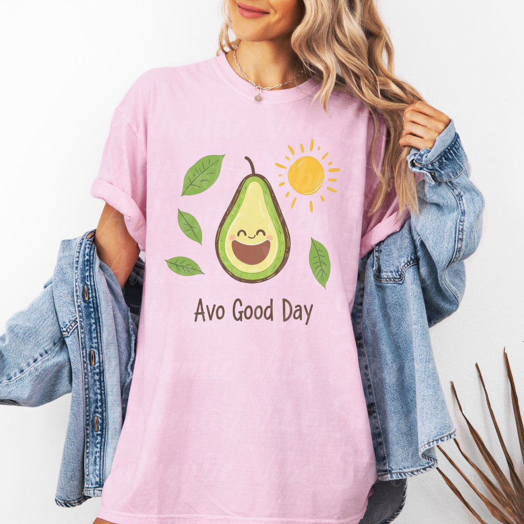 Funny Avocado T-Shirt, Avo Good Day Tee, Cute Graphic Top, Avocado Love Shirt, Sunny Day Avocado, Fun Casual Tee, Humorous Gift Idea