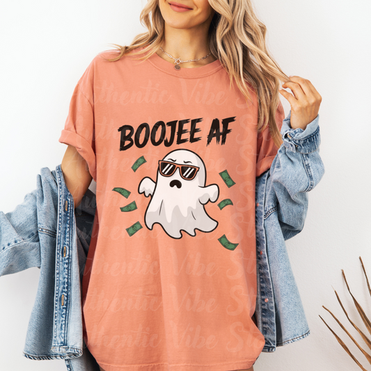 Funny Halloween Ghost Shirt, Boojee AF Graphic Tee, Cute Ghost Shirt for Halloween Parties, Trendy Halloween Apparel Gift