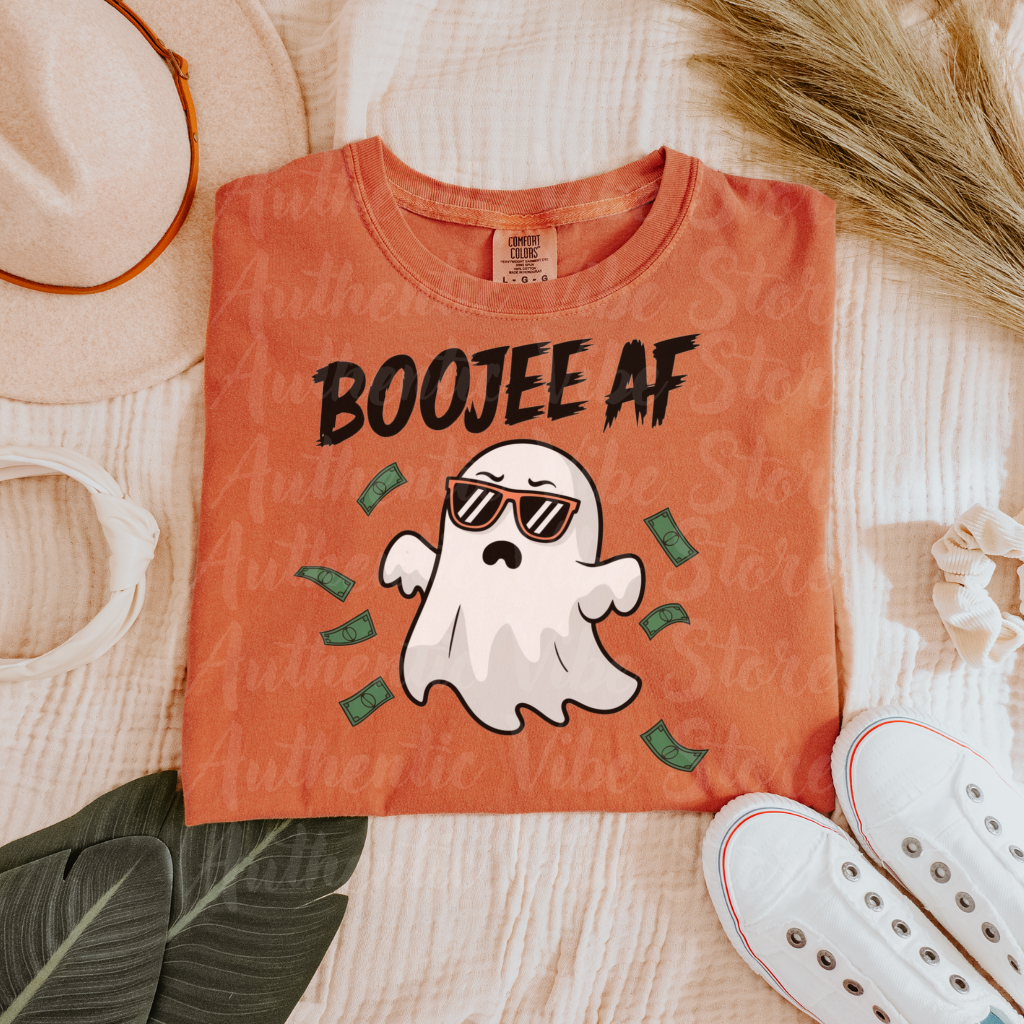 Funny Halloween Ghost Shirt, Boojee AF Graphic Tee, Cute Ghost Shirt for Halloween Parties, Trendy Halloween Apparel Gift