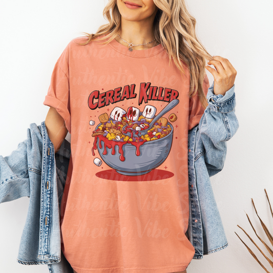 Cereal Killer T-Shirt, Funny Breakfast Tee, Cool Graphic Shirt for Food Lovers, Unique Gift Idea, Trendy Casual Apparel