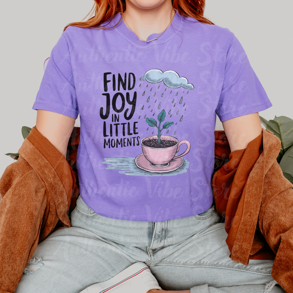 Inspirational T-Shirt, Find Joy In Little Moments Tee, Motivational Graphic Shirt, Uplifting Quote Tee, Positive Message Apparel