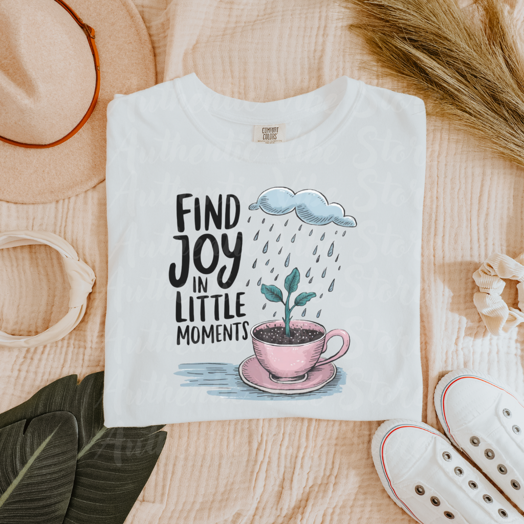 Inspirational T-Shirt, Find Joy In Little Moments Tee, Motivational Graphic Shirt, Uplifting Quote Tee, Positive Message Apparel