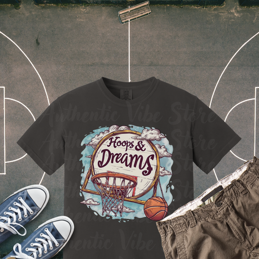 Basketball Hoop Dreams T-Shirt Cool Graphic Tee for Sports Lovers Unique Basketball Gift Trendy Sportswear Casual Outfit