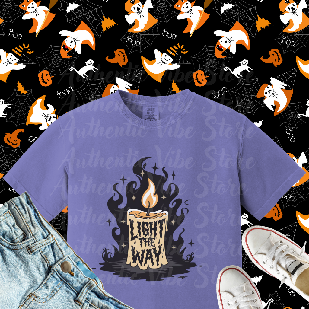 Light the Way Candle Flame Design, Graphic Tee, Inspirational T-Shirt, Unique Bold Design, Fashion Statement Tee