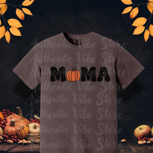 Halloween MAMA T Shirt Fall Pumpkin MAMA Graphic Tee Spooky Season T Shirt Halloween Mom Shirt Cute Pumpkin Tee