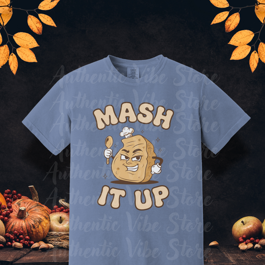 Funny Potato Chef Graphic Tee, Mash It Up T-Shirt, Cute Potato Pun Shirt, Foodie Humor Tee, Culinary Gift Idea, Creative Cook Apparel