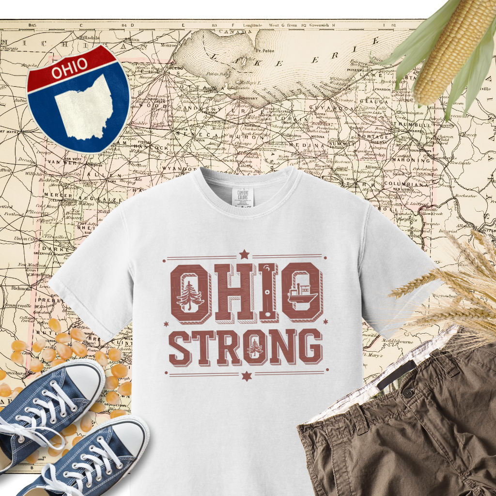 Ohio Strong T Shirt Ohio State Pride Graphic Tee Unisex Adult Sizes Soft Comfortable Casual Wear Cool Ohio Gift