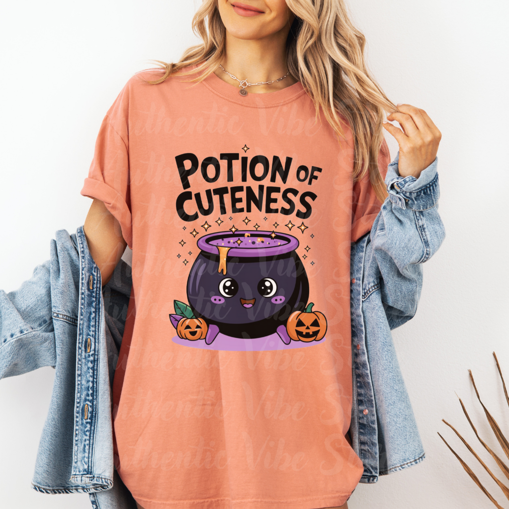 Cute Halloween T-Shirt, Kawaii Potion of Cuteness Tee, Spooky Season Shirt, Fun Halloween Graphic Tee, Halloween Costume Top