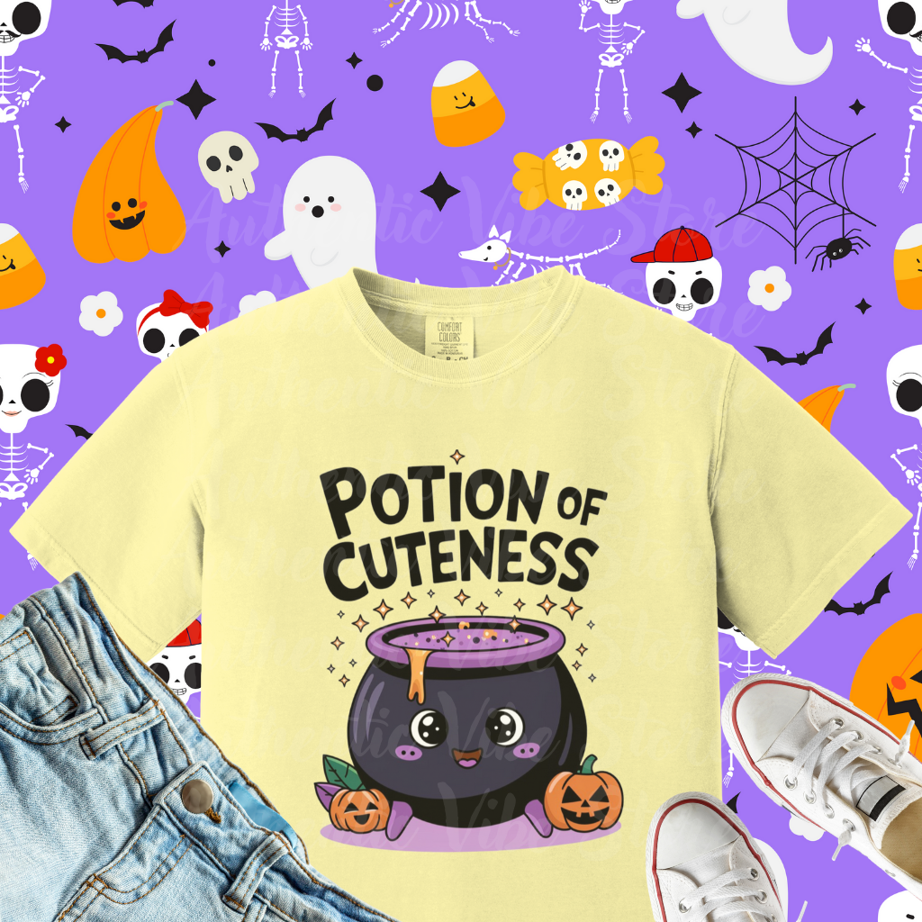 Cute Halloween T-Shirt, Kawaii Potion of Cuteness Tee, Spooky Season Shirt, Fun Halloween Graphic Tee, Halloween Costume Top