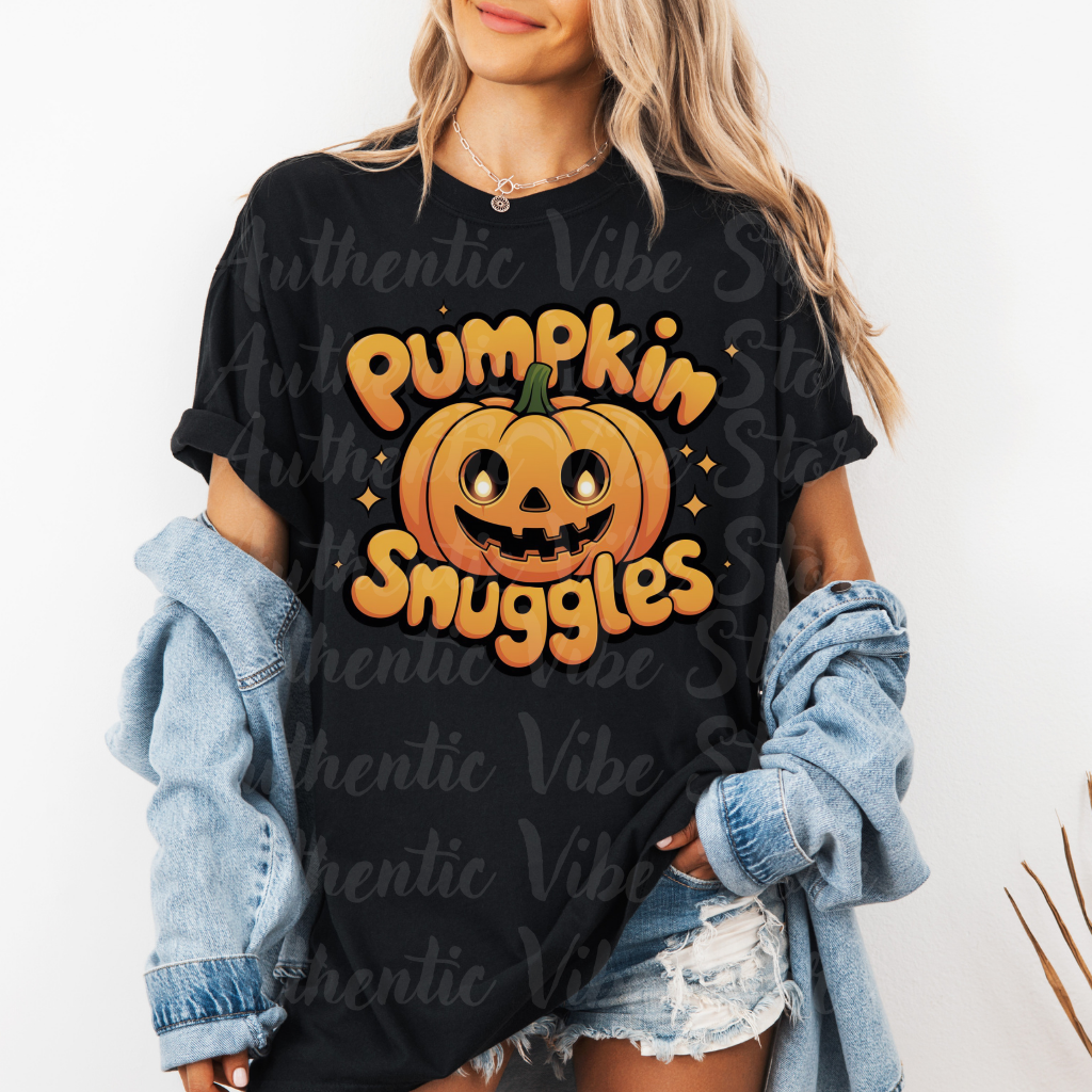 Pumpkin Snuggles Halloween T-Shirt, Cute Pumpkin Design, Funny Halloween Tee, Fall Season Apparel, Spooky Pumpkin Shirt