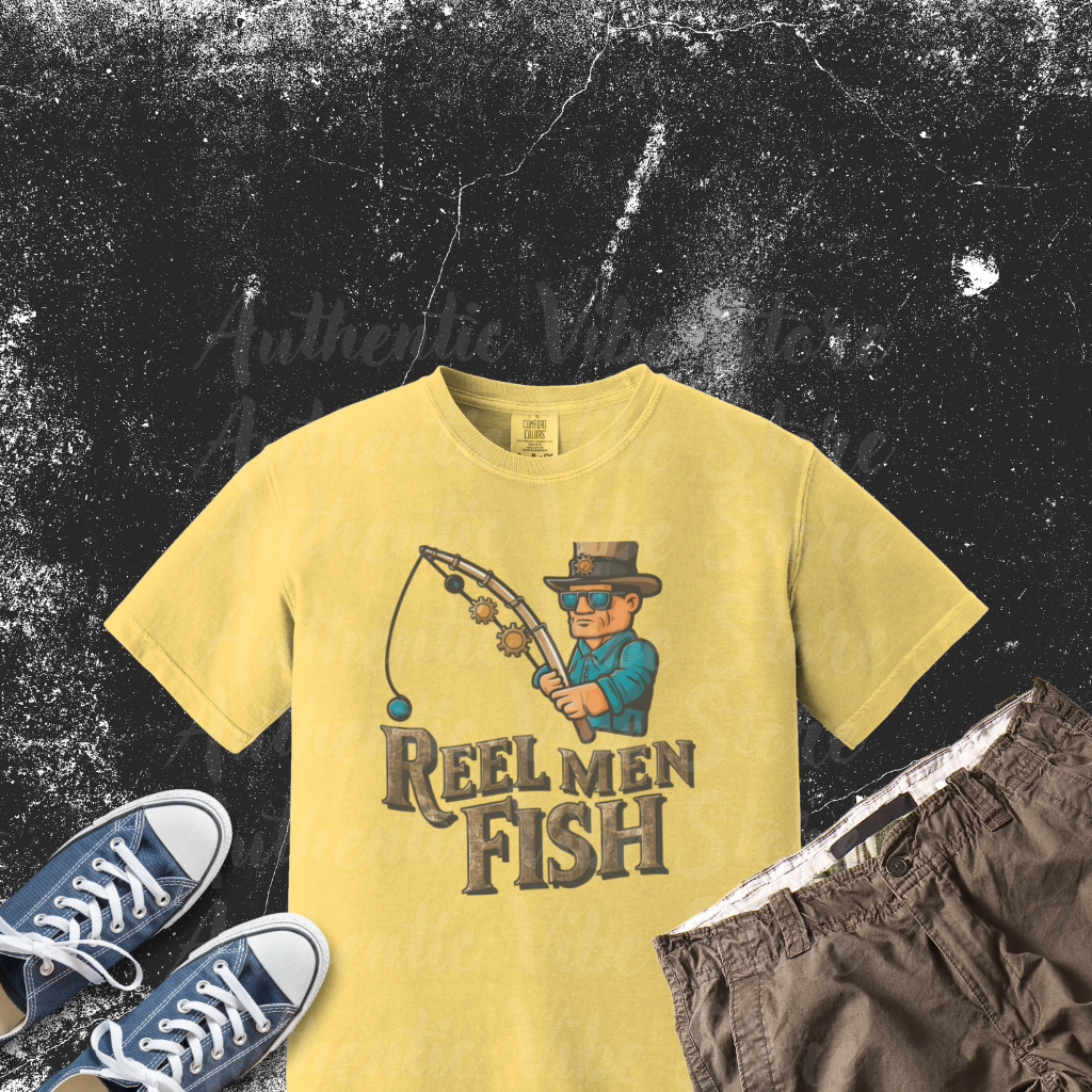 Funny Fishing Shirt, Reel Men Fish T-Shirt, Unique Angler Gift, Fisherman Graphic Tee, Cool Fishing Gear, Outdoor Adventure Apparel