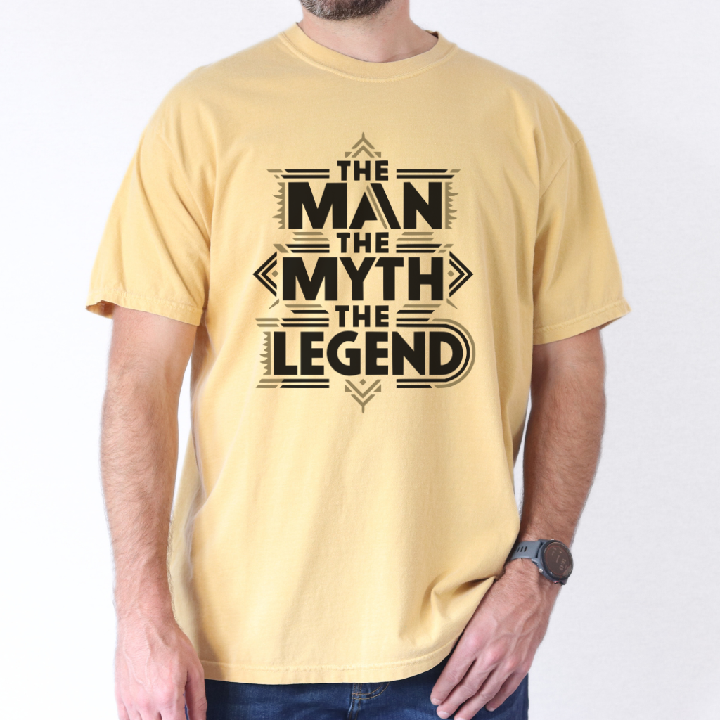 The Man The Myth The Legend Graphic T-Shirt, Cool Gift for Him, Fun Graphic Tee for Dads, Classic Casual Wear, Funny Shirt